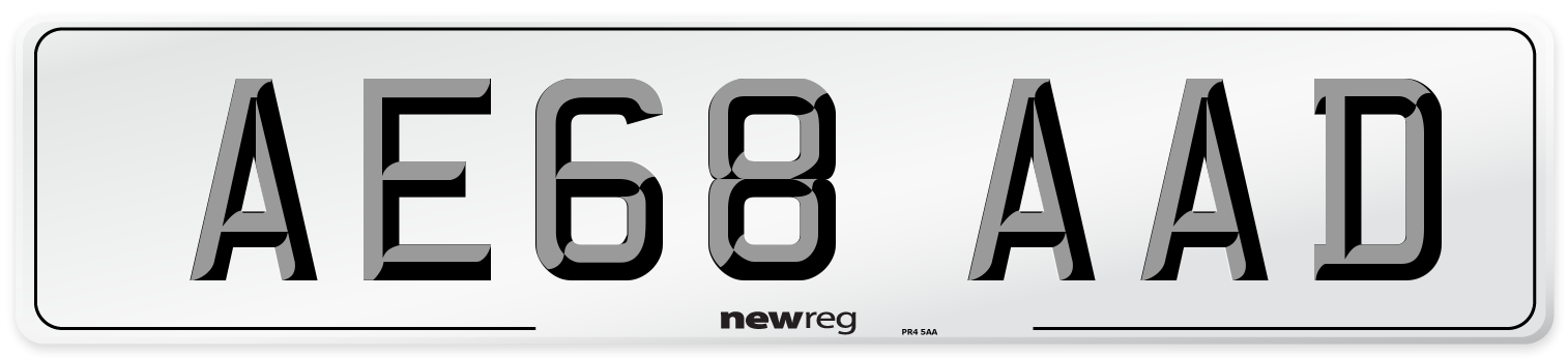 AE68 AAD Number Plate from New Reg